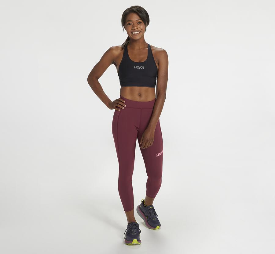 Hoka One One Bukser Dame - Performance Crop Tight - Brune - 167328YZS